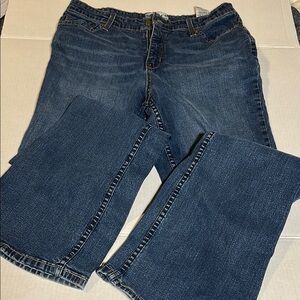 Blue Boot Cut Jeans with Classic Twill Weave
